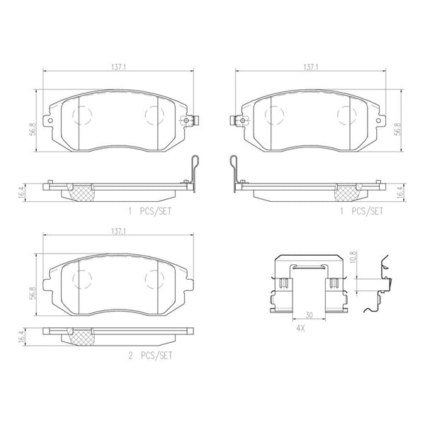 Balatas De Freno Delantera Para Subaru Forester 2003-2010