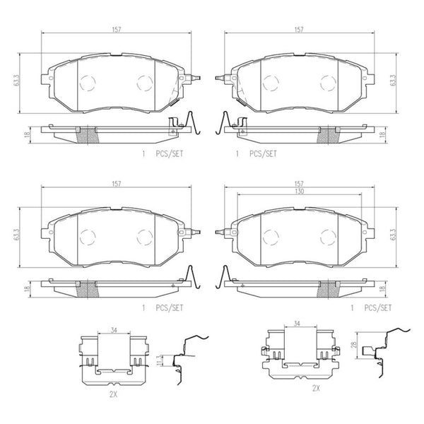 Balatas De Freno Delantera Para Subaru B9 Tribeca 2006-2007