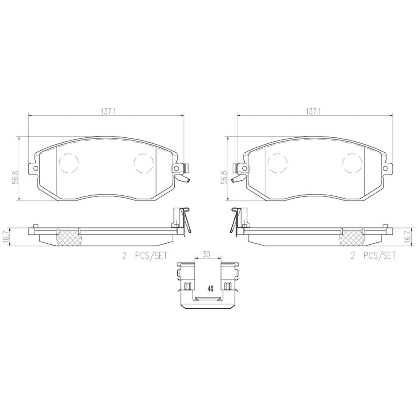 Balatas De Freno Delantera Para Subaru Impreza 2011-2012
