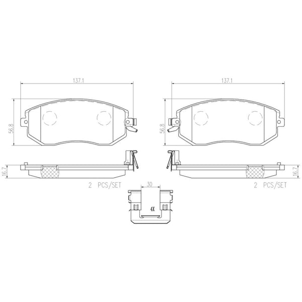 Balatas De Freno Delantera Para Subaru Impreza 2011-2012