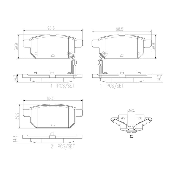 Balatas De Freno Trasera Para Suzuki Swift 2013-2023