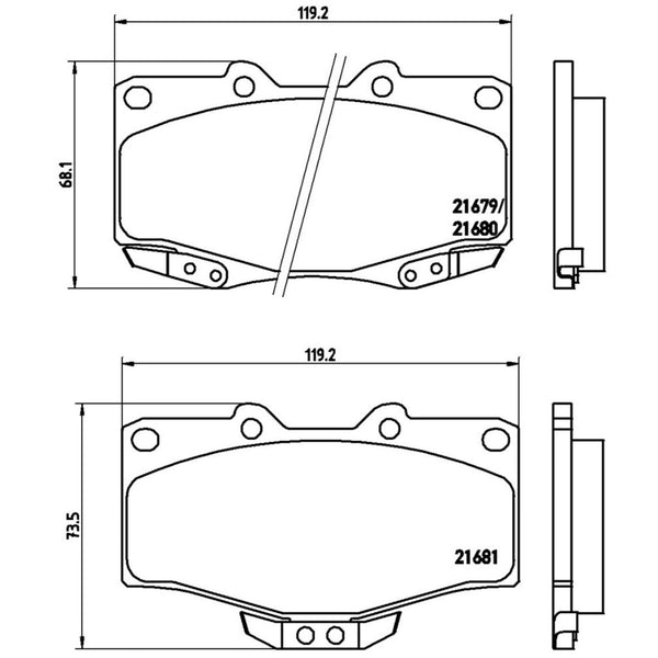 Balatas De Freno Delantera Para Toyota 4Runner 1990-2002