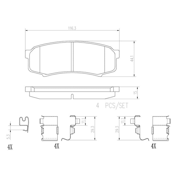 Balatas De Freno Trasera Para Lexus Gx470 2003-2009