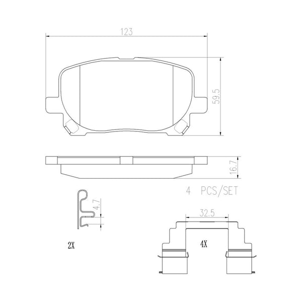 Balatas De Freno Delantera Para Toyota Corolla 2003-2008