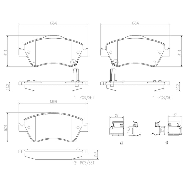 Balatas De Freno Delantera Para Toyota Corolla 2007-2011