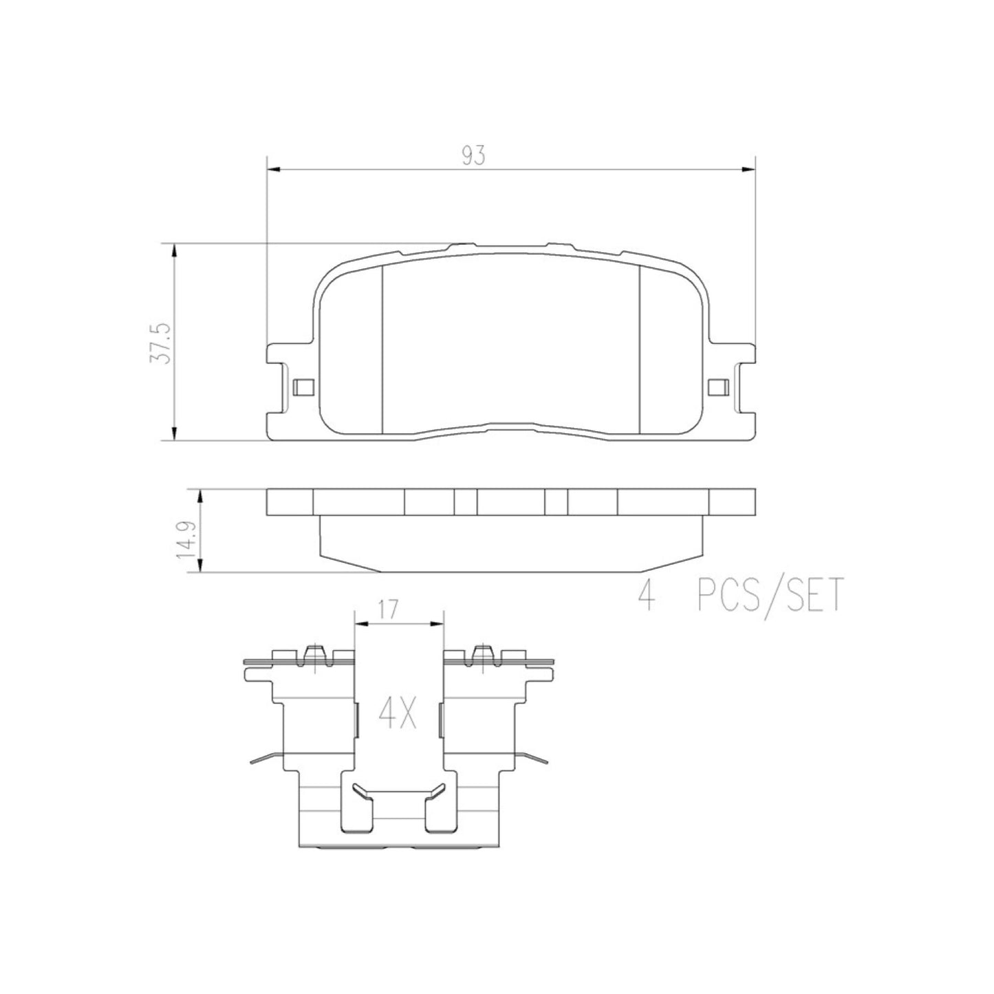 Balatas De Freno Trasera Para Toyota Highlander 2001-2003