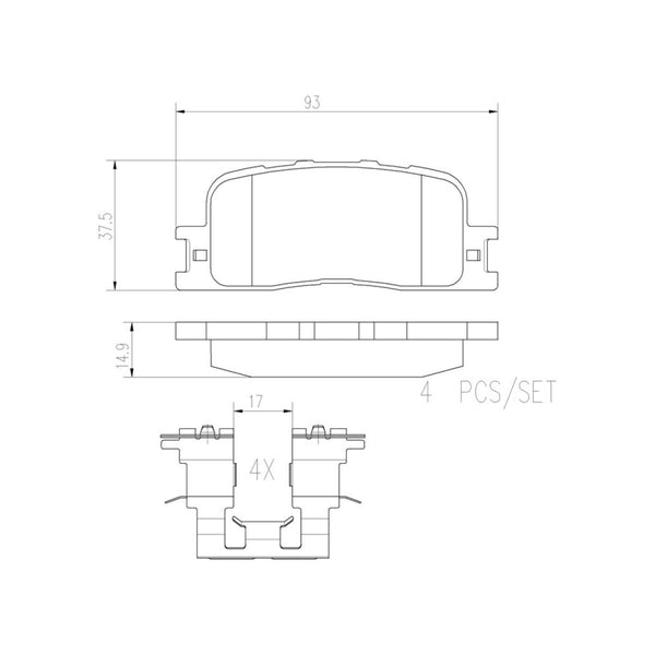 Balatas De Freno Trasera Para Toyota Highlander 2001-2003