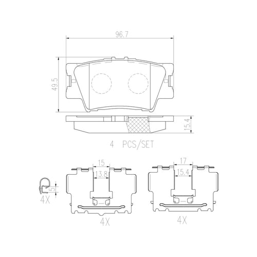 Balatas De Freno Trasera Para Toyota Rav4 2006-2018