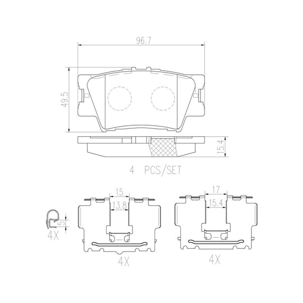 Balatas De Freno Trasera Para Toyota Rav4 2006-2018