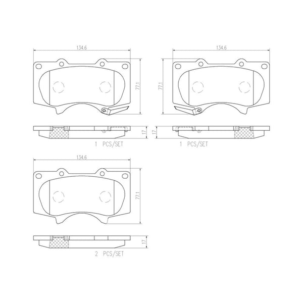 Balatas De Freno Delantera Para Toyota Hilux 2009-2018