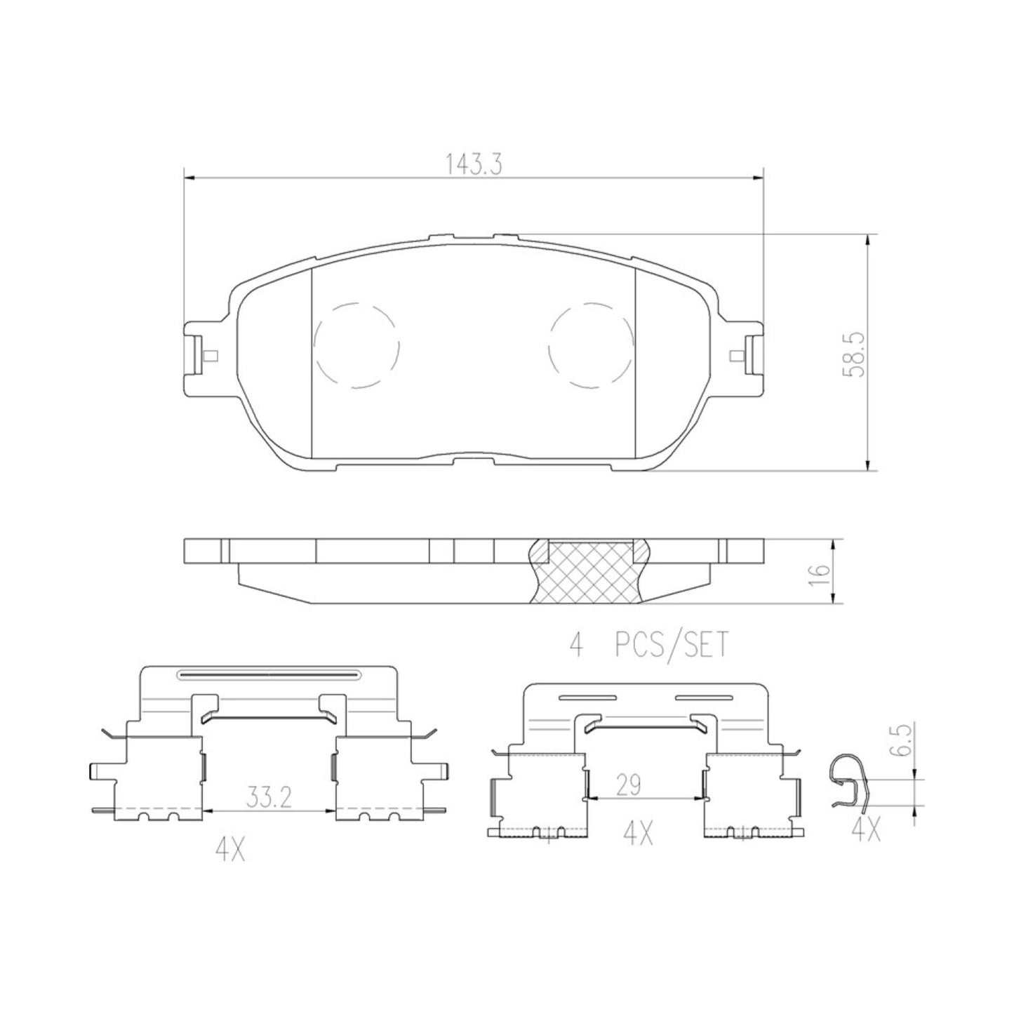 Balatas De Freno Delantera Para Toyota Sienna 2004-2010