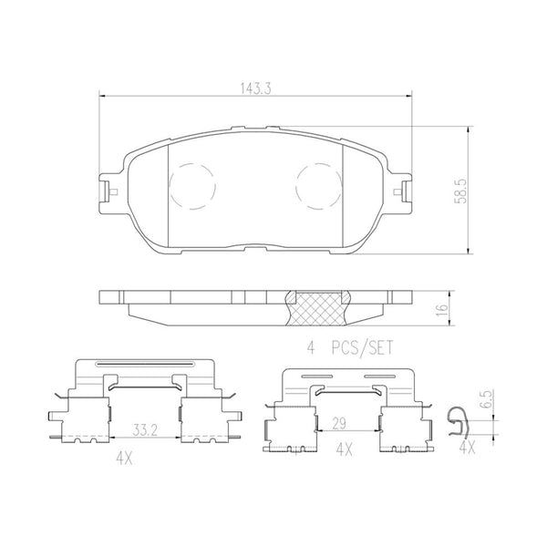 Balatas De Freno Delantera Para Toyota Sienna 2004-2010