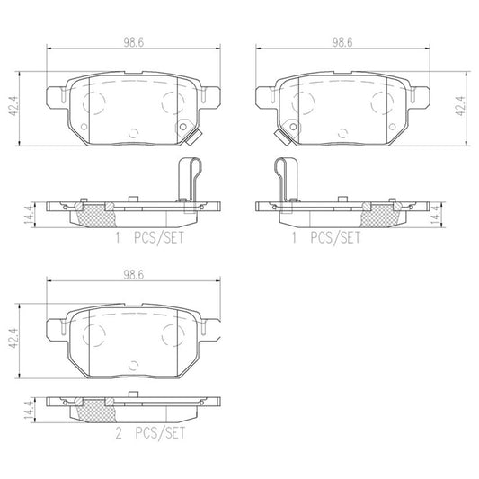 Balatas De Freno Delantera / Trasera Para Toyota Corolla 2009-2019