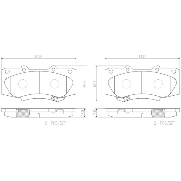Balatas De Freno Delantera Para Toyota Hilux 2009-2015