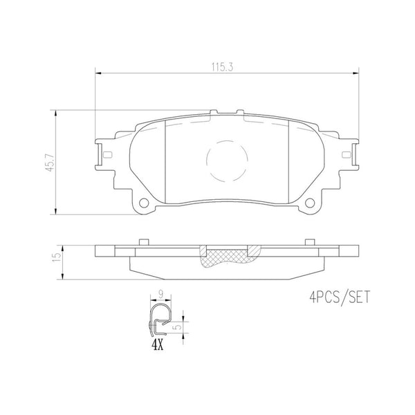 Balatas De Freno Trasera Para Toyota Sienna 2011-2020