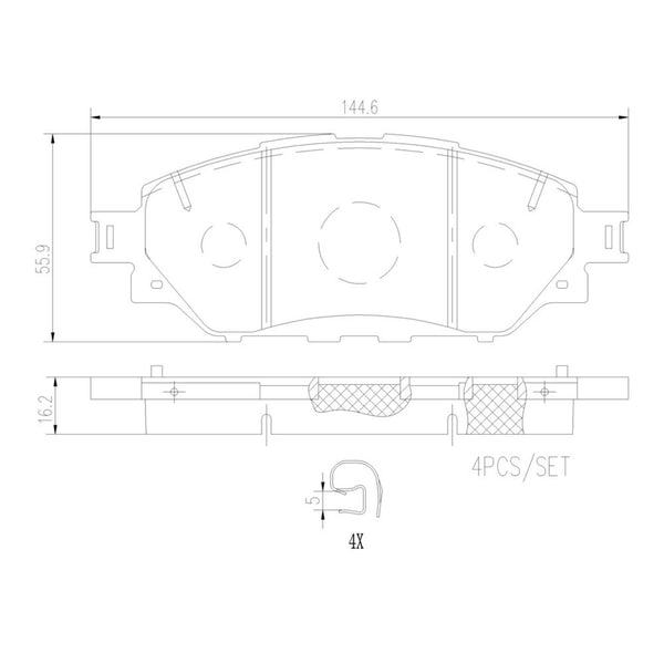 Balatas De Freno Delantera Para Toyota Hilux 2016-2022