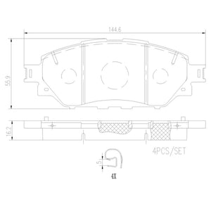 Balatas De Freno Delantera Para Toyota Hilux 2016-2022