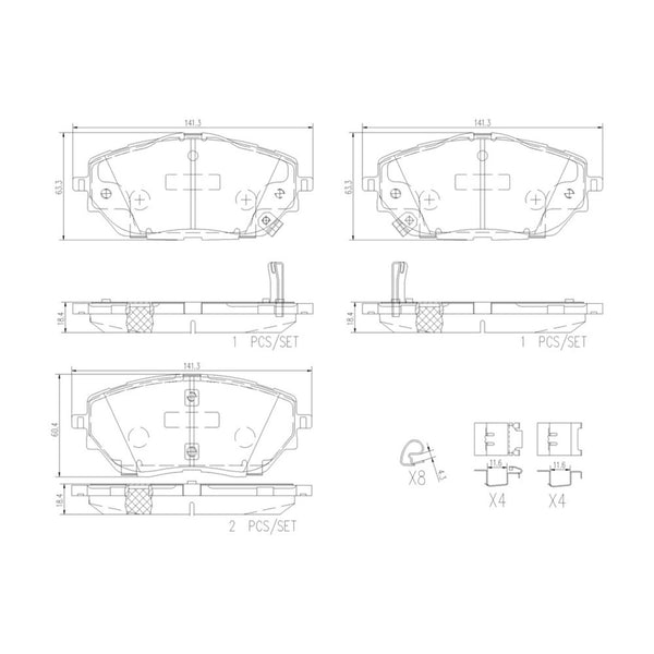 Balatas De Freno Delantera Para Toyota C-Hr 2018-2021