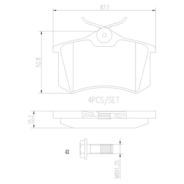 Balatas De Freno Trasera Para Audi A4 2001-2009