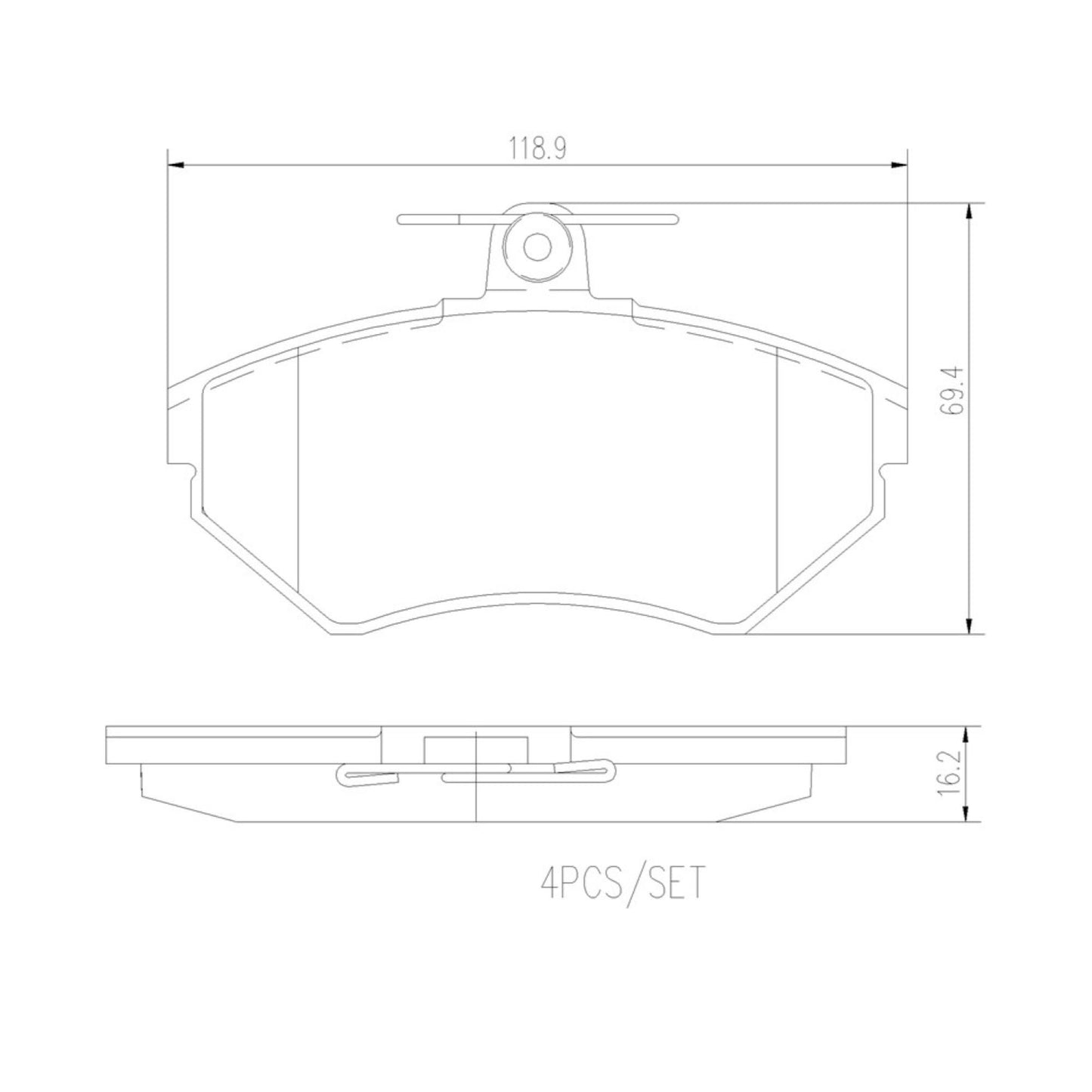 Balatas De Freno Delantera Para Volkswagen Cabrio 1996-2002