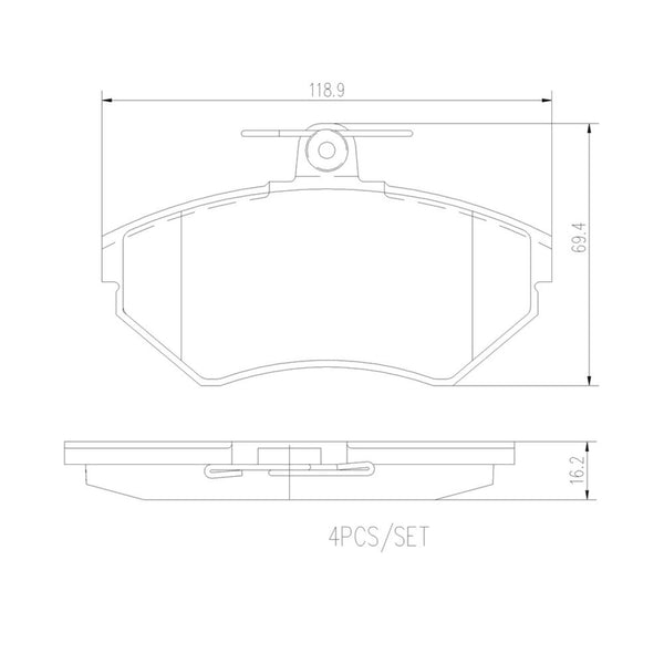 Balatas De Freno Delantera Para Volkswagen Cabrio 1996-2002