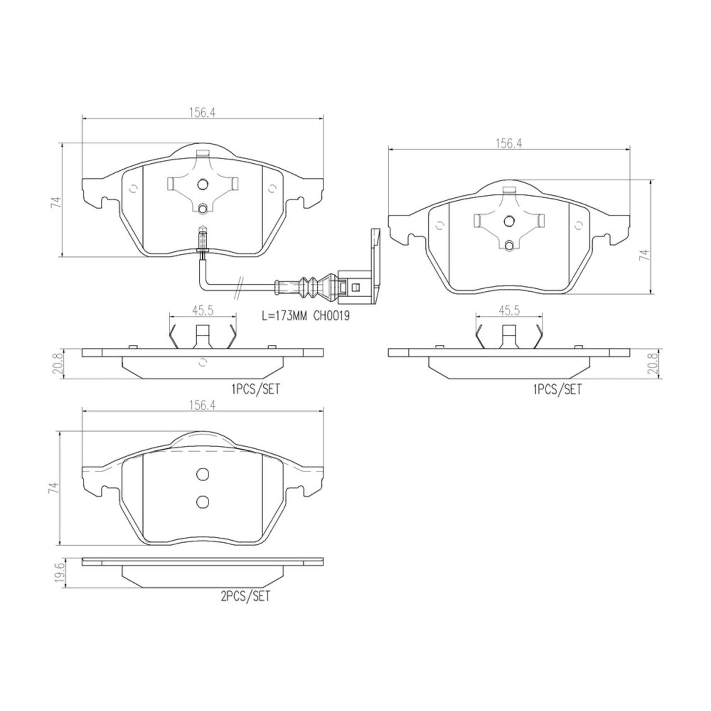 Balatas De Freno Delantera Para Volkswagen Jetta 1995-2010