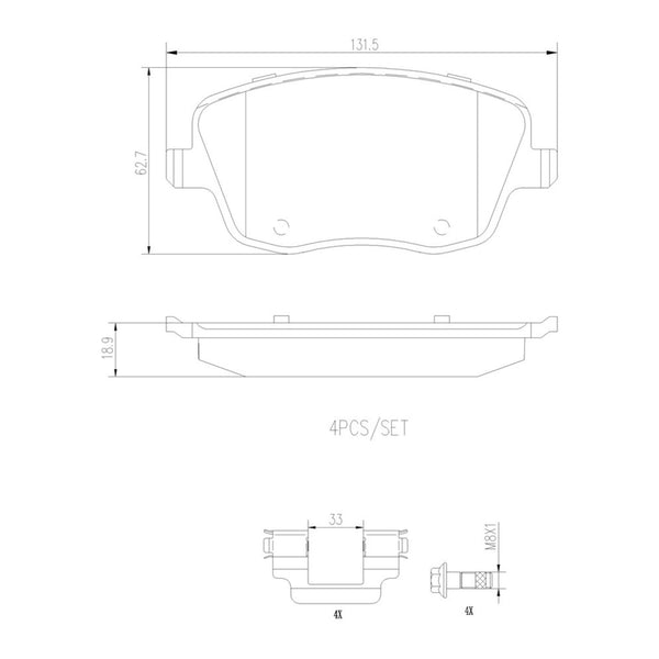 Balatas De Freno Delantera Para Seat Ibiza 2003-2015