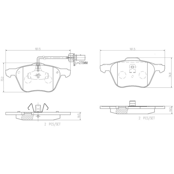 Balatas De Freno Delantera Para Volkswagen Sharan 2002-2008