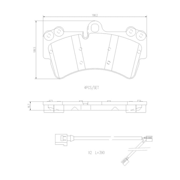Balatas De Freno Delantera Para Porsche Cayenne 2003-2010
