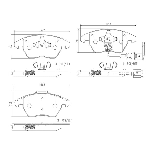 Balatas De Freno Delantera Para Volkswagen Jetta 2005-2018