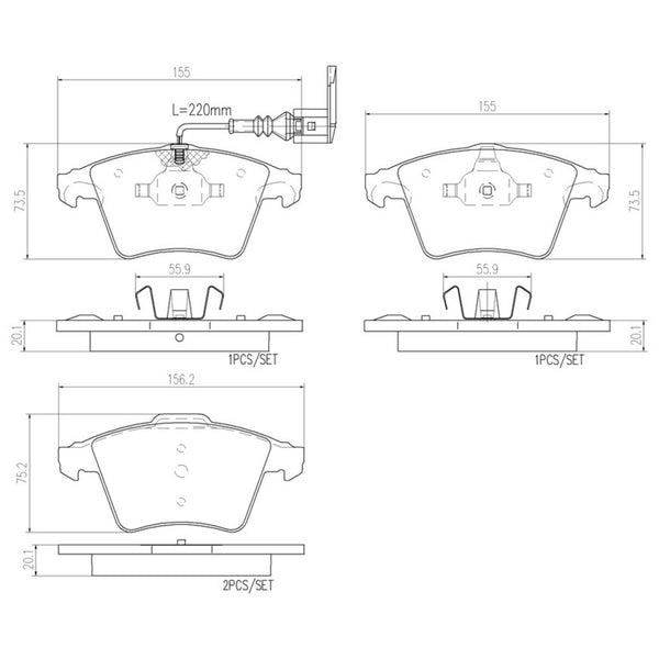 Balatas De Freno Delantera Para Volkswagen Eurovan 2006-2009