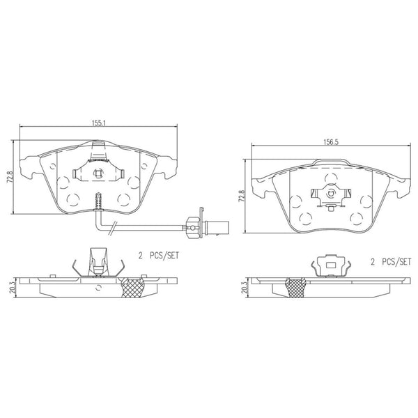 Balatas De Freno Delantera Para Audi S4 2000-2002