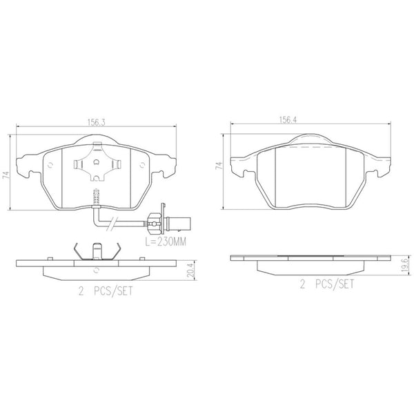 Balatas De Freno Delantera Para Volkswagen Passat 1998-2005