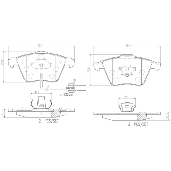 Balatas De Freno Delantera Para Audi A4 2002-2004