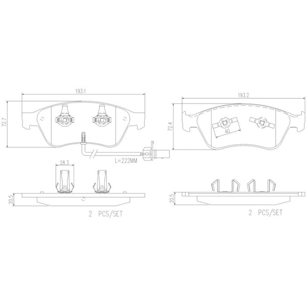 Balatas De Freno Delantera Para Audi A8 Quattro 2004-2010