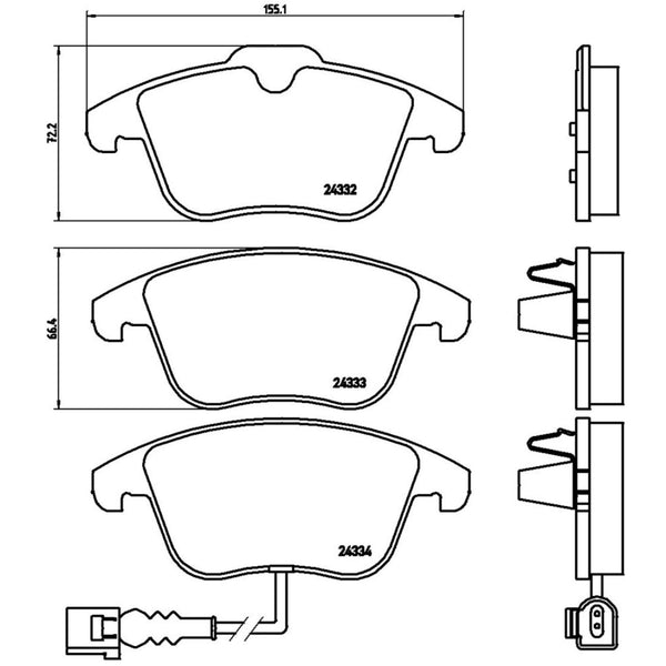 Balatas De Freno Delantera Para Volkswagen Tiguan 2009-2017
