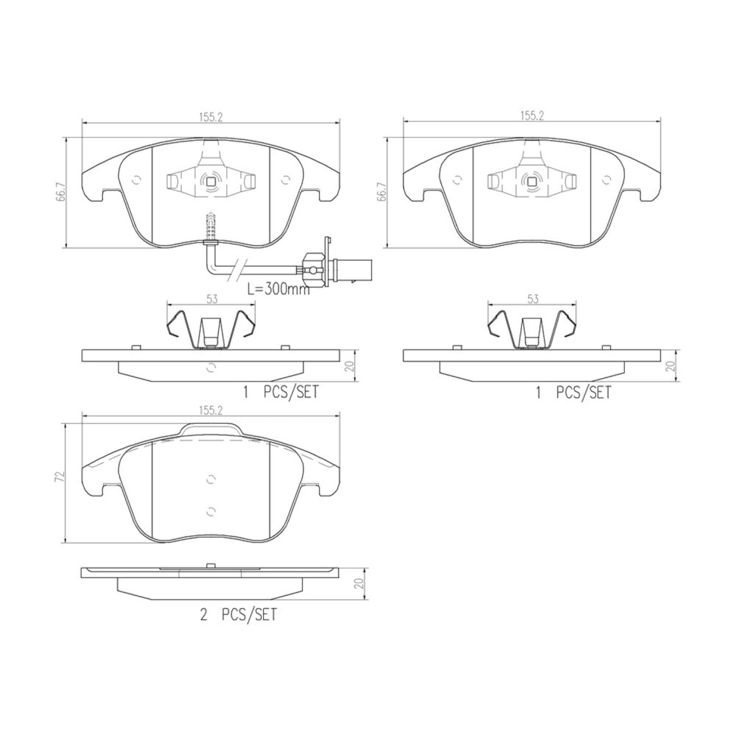 Balatas De Freno Delantera Para Audi A4 2009-2016