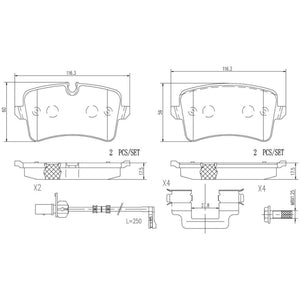 Balatas De Freno Trasera Para Audi S7 2013-2018