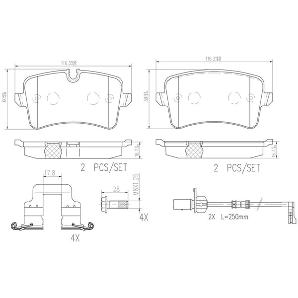 Balatas De Freno Trasera Para Audi A8 Quattro 2013-2014