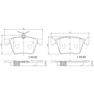 Balatas De Freno Trasera Para Audi A3 2012-2019