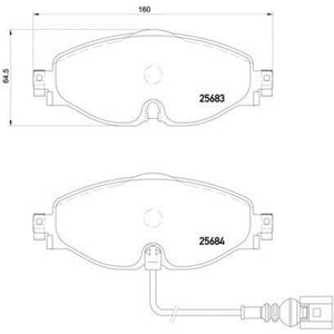 Balatas De Freno Delantera Para Audi A3 2012-2019