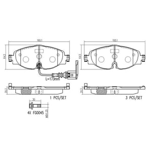 Balatas De Freno Delantera Para Audi A3 2012-2019