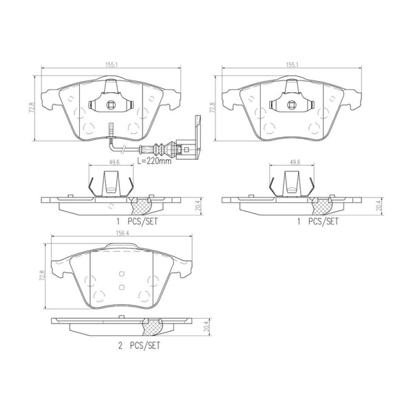 Balatas De Freno Delantera Para Volkswagen Gti 2007-2012