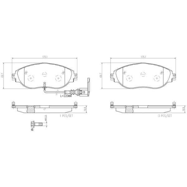 Balatas De Freno Delantera Para Volkswagen Passat Cc 2010-2012