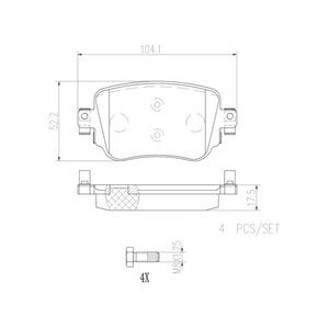 Balatas De Freno Trasera Para Seat Leon 2012-2019