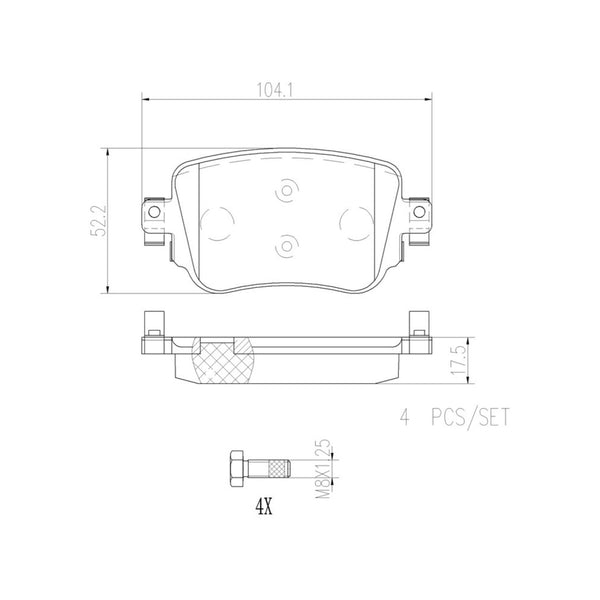 Balatas De Freno Trasera Para Seat Leon 2012-2019