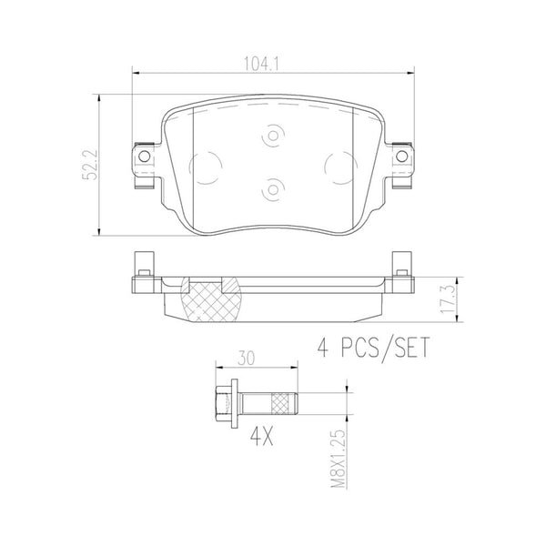 Balatas De Freno Trasera Para Volkswagen Gti 2015-2018