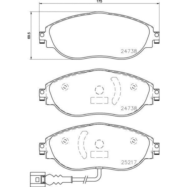 Balatas De Freno Delantera Para Audi A3 2012-2018