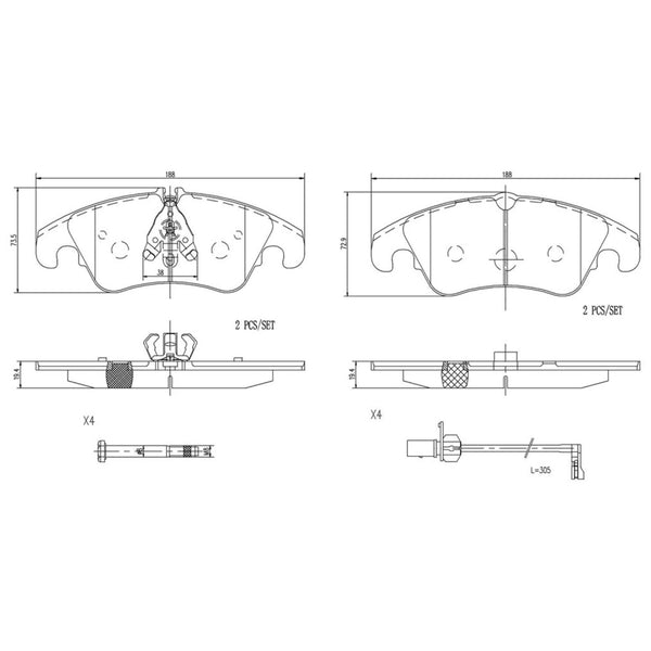 Balatas De Freno Delantera Para Audi Q5 2009-2017