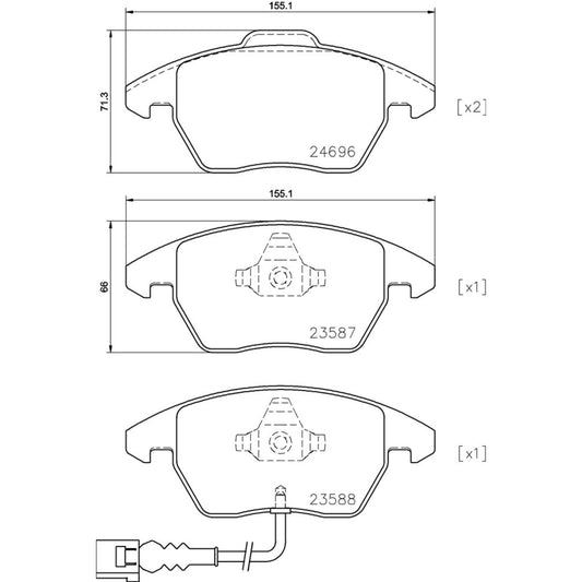 Balatas De Freno Delantera Para Audi A3 2004-2013